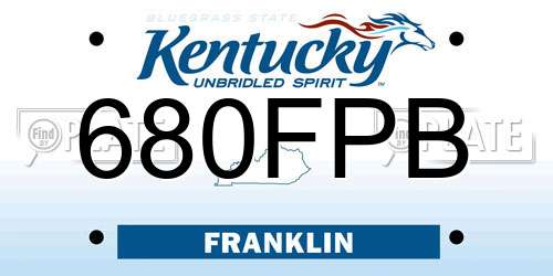 680FPB Kentucky License Plate
