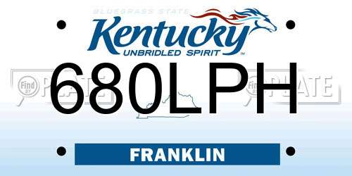 680LPH Kentucky License Plate