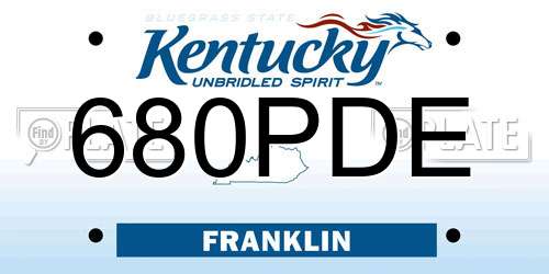 680PDE Kentucky License Plate