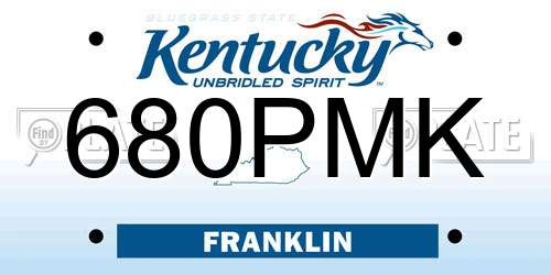 680PMK Kentucky License Plate