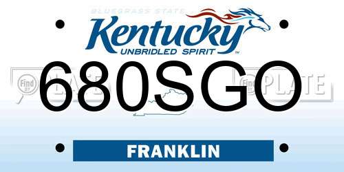 680SGO Kentucky License Plate