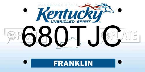680TJC Kentucky License Plate