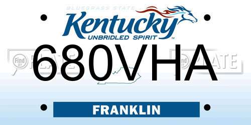 680VHA Kentucky License Plate