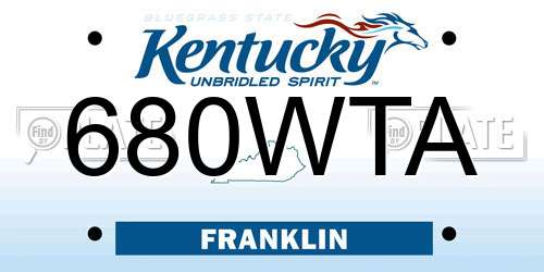 680WTA Kentucky License Plate