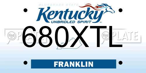 680XTL Kentucky License Plate
