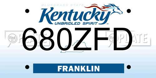 680ZFD Kentucky License Plate