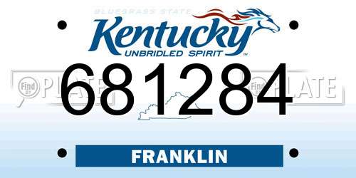 681284 Kentucky License Plate