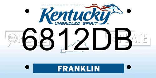 6812DB Kentucky License Plate