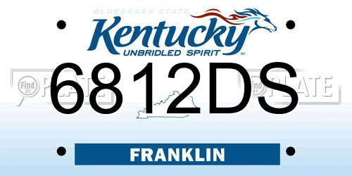 6812DS Kentucky License Plate