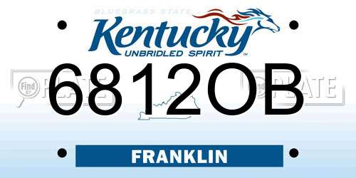 6812OB Kentucky License Plate