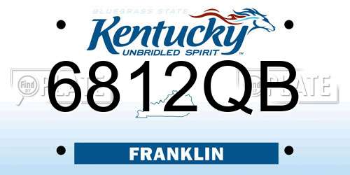 6812QB Kentucky License Plate