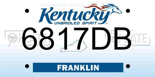 6817DB Kentucky License Plate