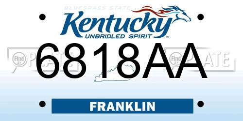 6818AA Kentucky License Plate