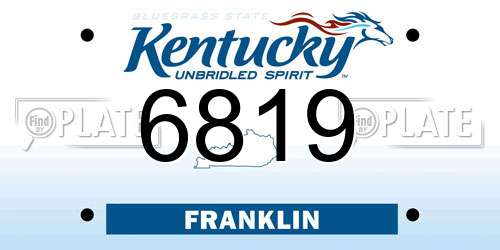 6819 Kentucky License Plate