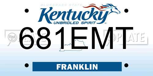 681EMT Kentucky License Plate