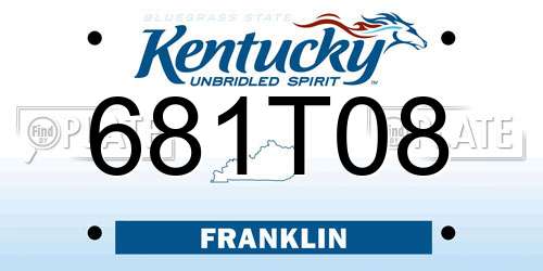 681T08 Kentucky License Plate