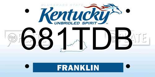 681TDB Kentucky License Plate