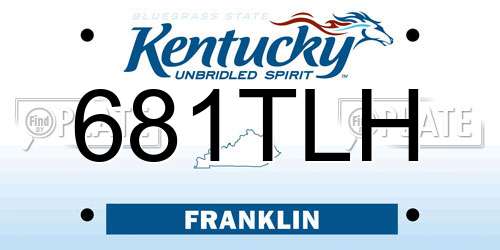 681TLH Kentucky License Plate