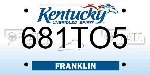 681TO5 Kentucky License Plate
