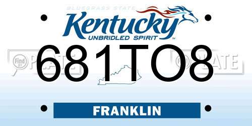 681TO8 Kentucky License Plate