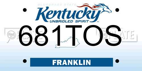 681TOS Kentucky License Plate