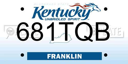 681TQB Kentucky License Plate