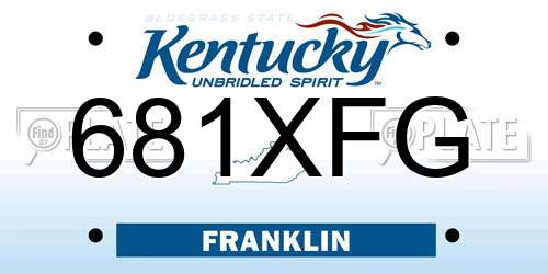 681XFG Kentucky License Plate