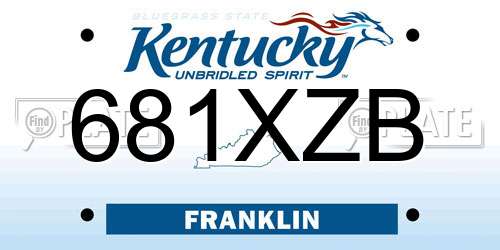 681XZB Kentucky License Plate