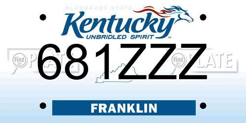 681ZZZ Kentucky License Plate