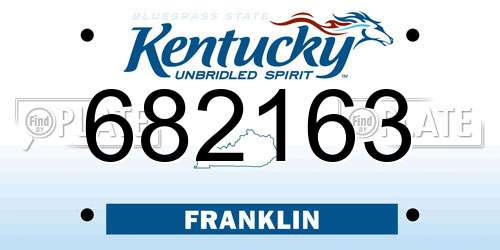 682163 Kentucky License Plate