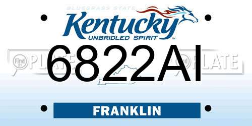 6822AI Kentucky License Plate