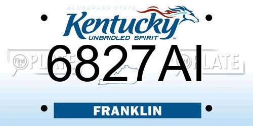 6827AI Kentucky License Plate