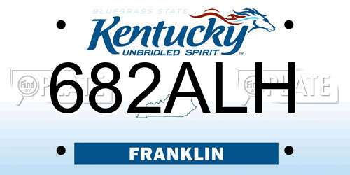 682ALH Kentucky License Plate