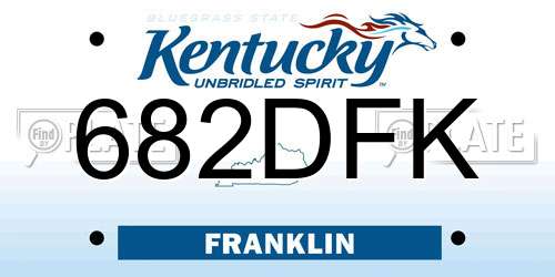 682DFK Kentucky License Plate