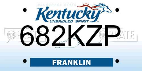 682KZP Kentucky License Plate