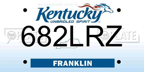 682LRZ Kentucky License Plate
