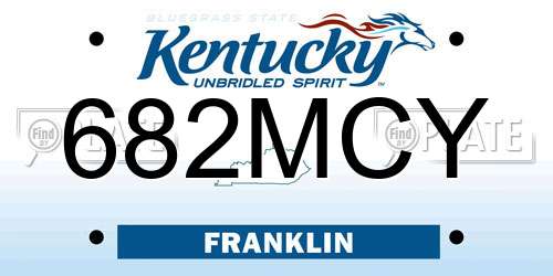 682MCY Kentucky License Plate
