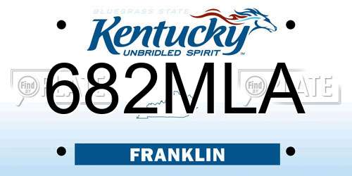 682MLA Kentucky License Plate