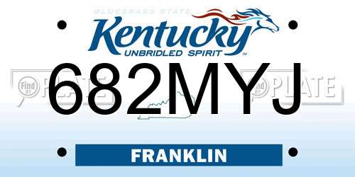 682MYJ Kentucky License Plate