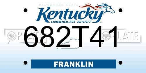 682T41 Kentucky License Plate