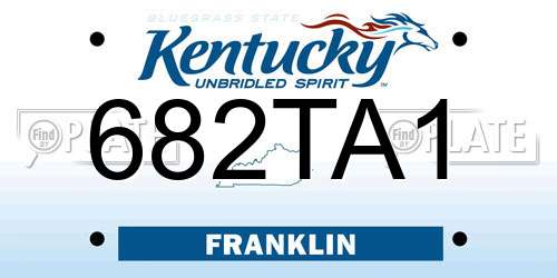 682TA1 Kentucky License Plate