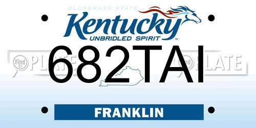 682TAI Kentucky License Plate