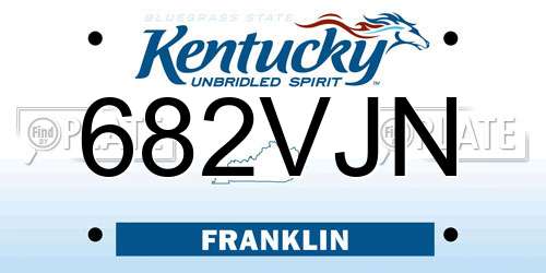 682VJN Kentucky License Plate