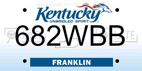 682WBB Kentucky License Plate