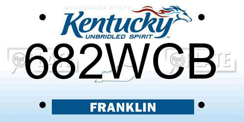 682WCB Kentucky License Plate