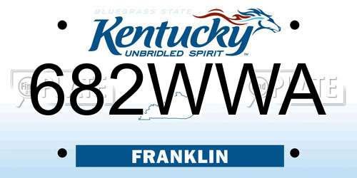 682WWA Kentucky License Plate