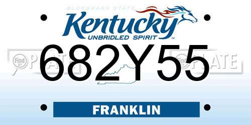 682Y55 Kentucky License Plate