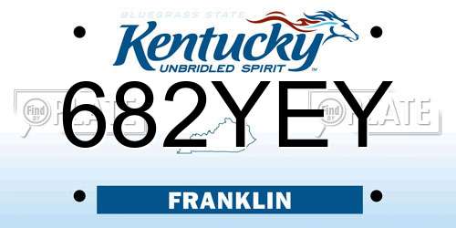 682YEY Kentucky License Plate
