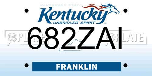 682ZAI Kentucky License Plate