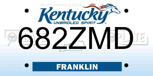 682ZMD Kentucky License Plate